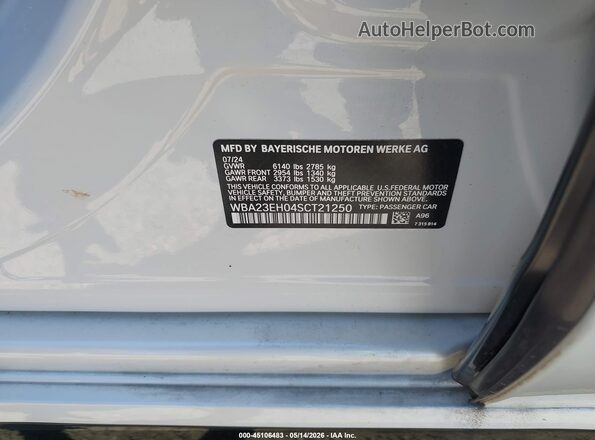 WBA23EH04SCT21250 2025 BMW 7 SERIES White ძრავის განყოფილების ხედი