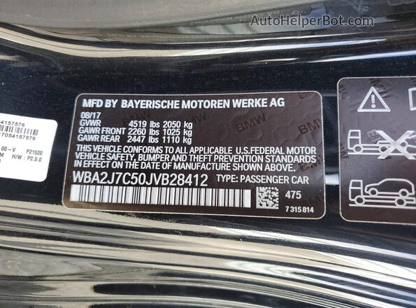 WBA2J7C50JVB28412 2018 BMW M2 Black Vista del compartimento del motor