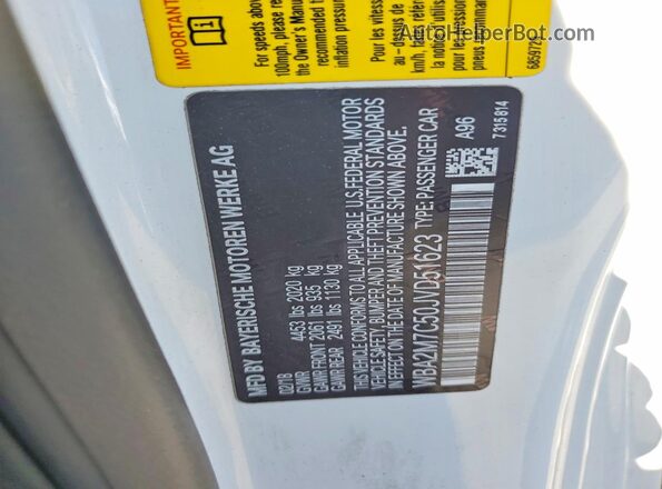 WBA2M7C50JVD51623 2018 BMW 2 SERIES White Widok komory silnika