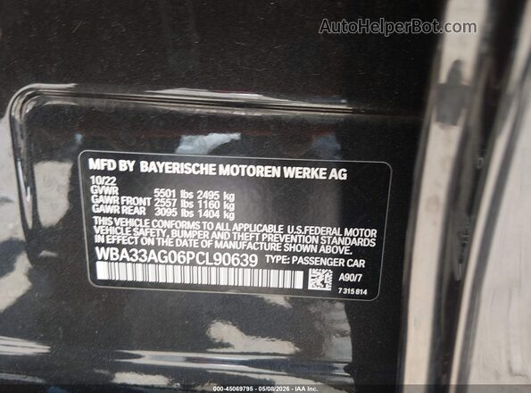 WBA33AG06PCL90639 2023 BMW 5 SERIES Black Widok komory silnika