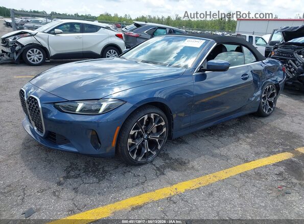 WBA33DB00SCS60423 2025 BMW 4 SERIES Blue Առջևի ձախ երեք քառորդ տեսարան
