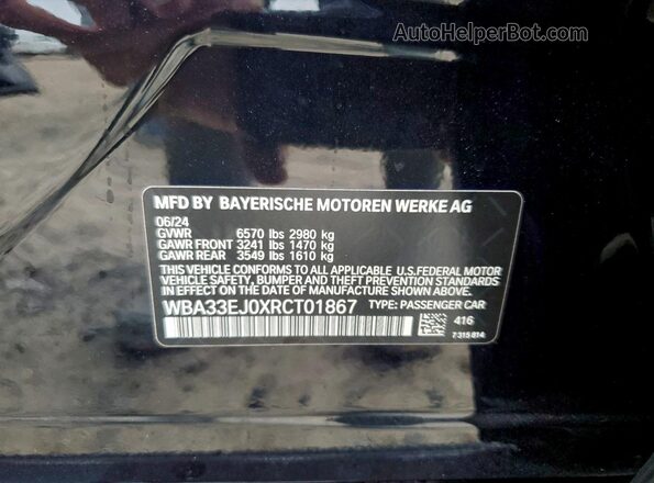 WBA33EJ0XRCT01867 2024 BMW 7 SERIES Black ძრავის განყოფილების ხედი