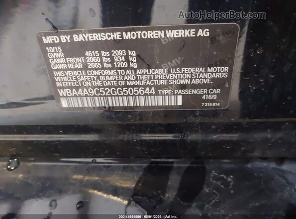 WBA4A9C52GG505644 2016 BMW 7 SERIES Черный 