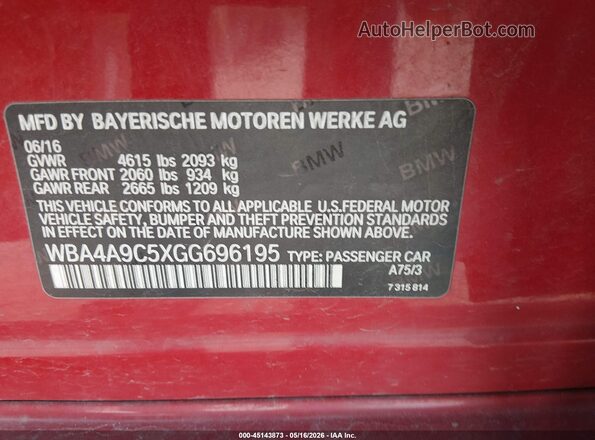 WBA4A9C5XGG696195 2016 BMW 7 SERIES Purple 