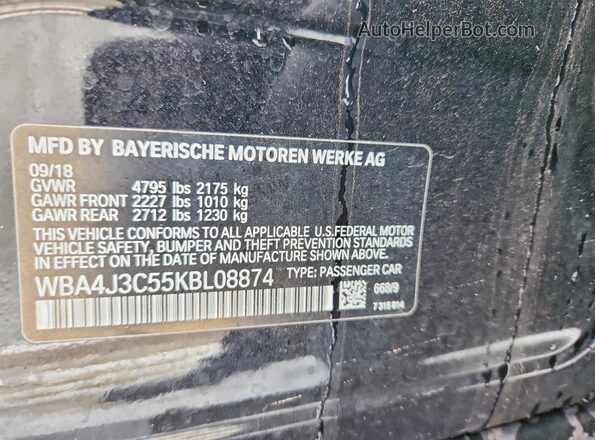 WBA4J3C55KBL08874 2019 BMW 4 SERIES Угольный Вид подкапотного пространства
