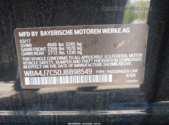 WBA4J7C50JBB98549 2018 BMW 7 SERIES Black Engine compartment view