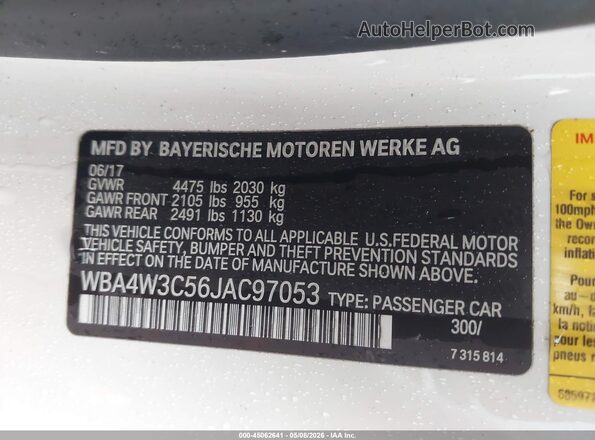 WBA4W3C56JAC97053 2018 BMW 7 SERIES White 