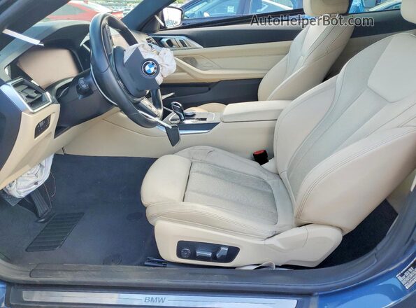 WBA53AP01NCK65795 2022 BMW 4 SERIES Blue წინა სალონის ხედი