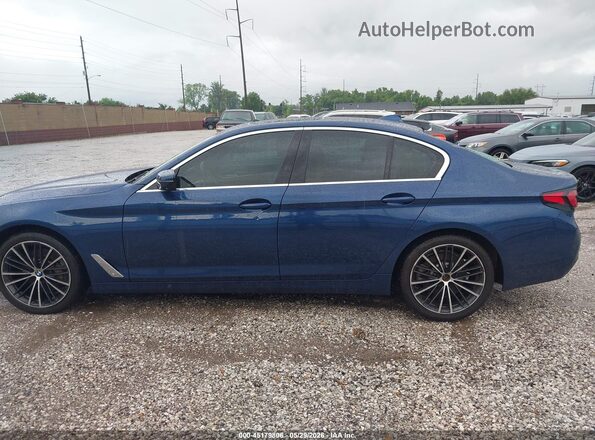 WBA53BH03MCF18296 2021 BMW 5 SERIES Blue Панорамний вид салону 360°