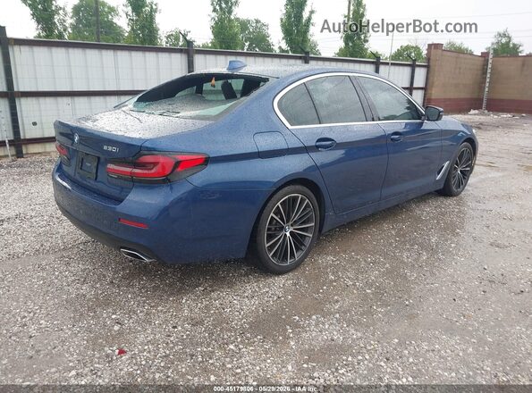 WBA53BH03MCF18296 2021 BMW 5 SERIES Blue Задня права чверть