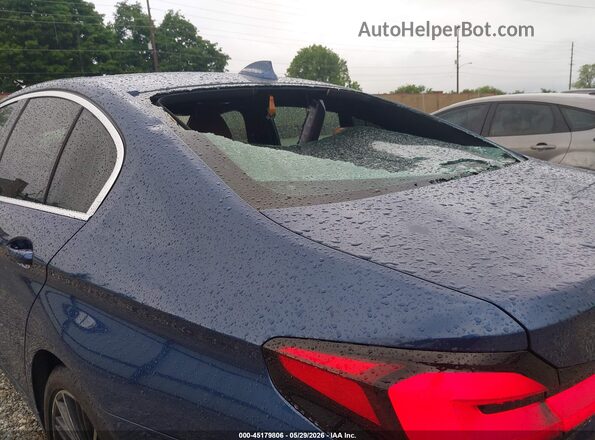 WBA53BH03MCF18296 2021 BMW 5 SERIES Blue Вид спереду