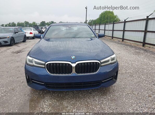 WBA53BH03MCF18296 2021 BMW 5 SERIES Blue Вид щитка приладів