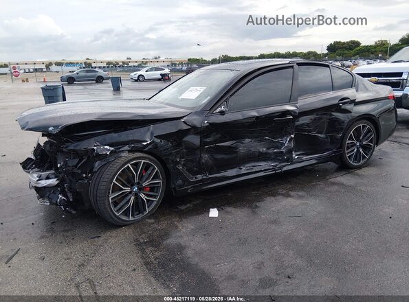 WBA53BH07MWX05794 2021 BMW 5 SERIES Black Вид спереду