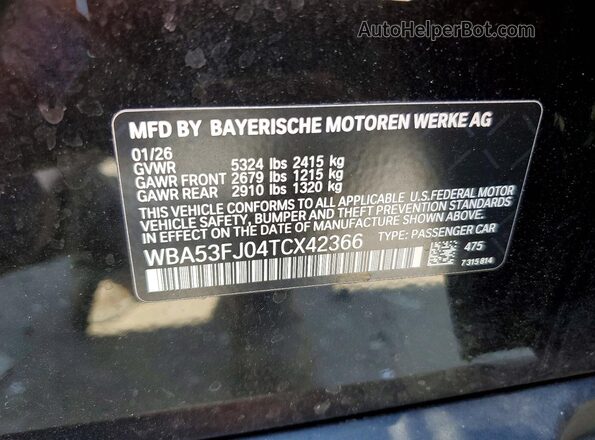 WBA53FJ04TCX42366 2026 BMW 5 SERIES Черный Вид подкапотного пространства