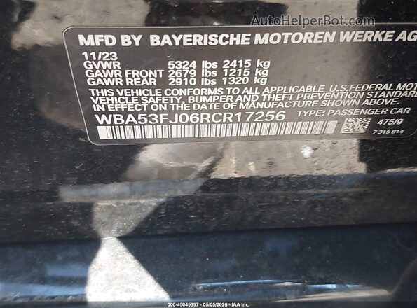 WBA53FJ06RCR17256 2024 BMW 5 SERIES Черный Вид подкапотного пространства