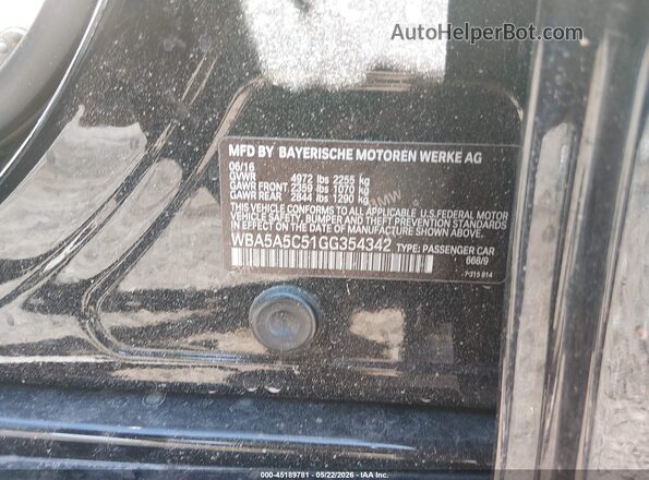 WBA5A5C51GG354342 2016 BMW 5 SERIES Черный Вид подкапотного пространства