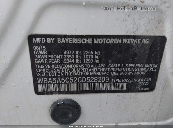 WBA5A5C52GD528209 2016 BMW 7 SERIES White ძრავის განყოფილების ხედი