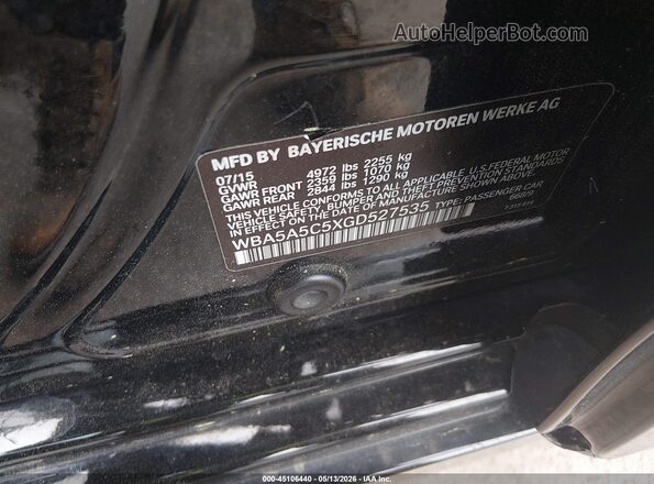 WBA5A5C5XGD527535 2016 BMW 5 SERIES Black ძრავის განყოფილების ხედი