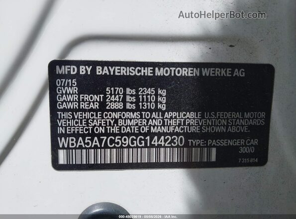 WBA5A7C59GG144230 2016 BMW 7 SERIES White 