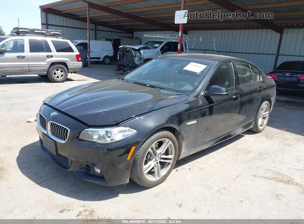 WBA5A7C59GG144907 2016 BMW 5 SERIES Black წინა მარცხენა ხედი სამი მეოთხედიდან