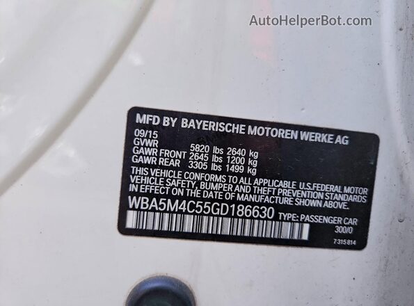 WBA5M4C55GD186630 2016 BMW 7 SERIES White 