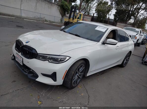 WBA5R1C50KFH11528 2019 BMW 3 SERIES White წინა მარცხენა ხედი სამი მეოთხედიდან