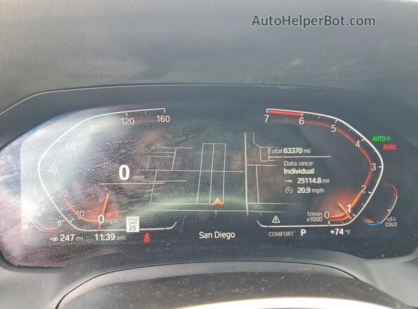 WBA5R1C5XKAJ98833 2019 BMW 3 SERIES Черный Вид щитка приборов