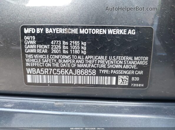 WBA5R7C56KAJ86858 2019 BMW 7 SERIES Gray Engine compartment view