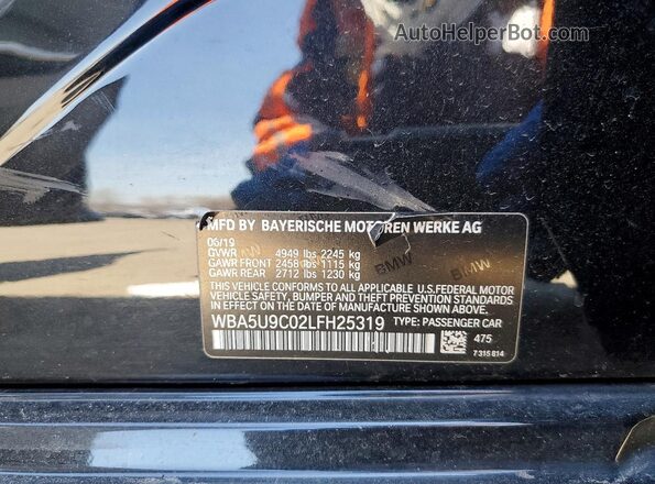 WBA5U9C02LFH25319 2020 BMW M3 Black Շարժիչի բաժամունքի տեսք