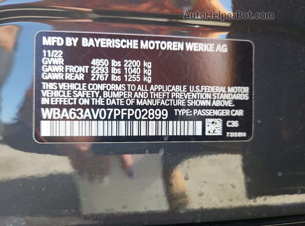WBA63AV07PFP02899 2023 BMW 4 SERIES Gray Vista del compartimento del motor