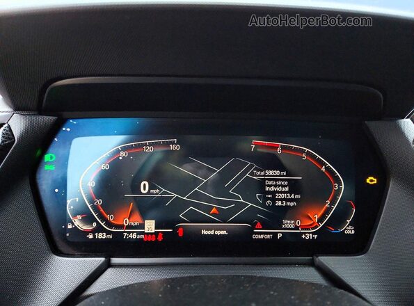 WBA73AK07P7M54334 2023 BMW 2 SERIES Blue Widok zestawu wskaźników