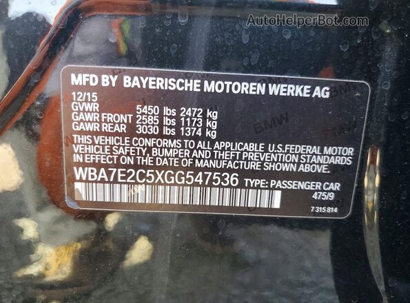 WBA7E2C5XGG547536 2016 BMW OTHER Black Widok komory silnika
