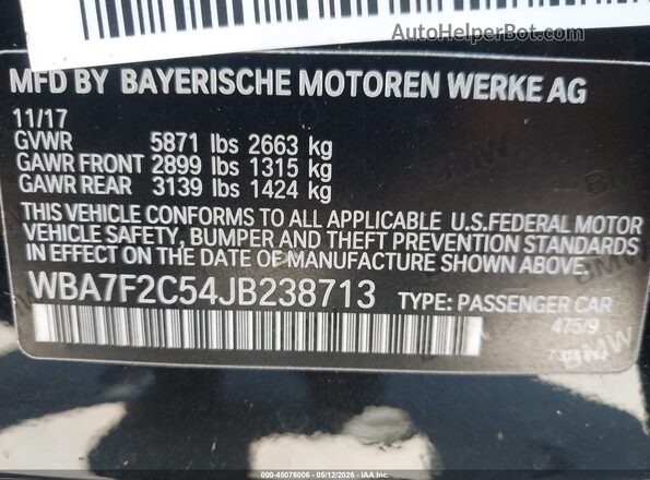 WBA7F2C54JB238713 2018 BMW ALPINA Black Вид підкапотного простору