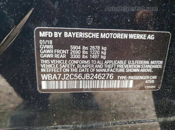 WBA7J2C56JB246276 2018 BMW 7 SERIES Black 