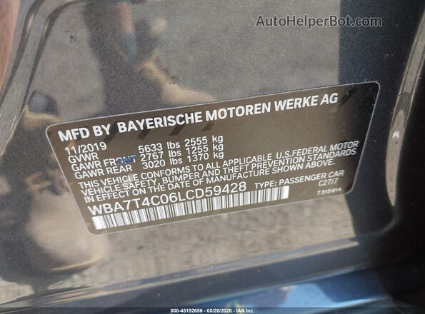 WBA7T4C06LCD59428 2020 BMW 7 SERIES Gray Vista del compartimento del motor