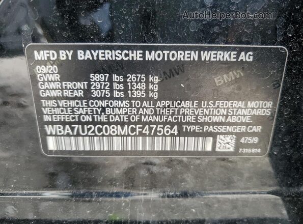 WBA7U2C08MCF47564 2021 BMW 7 SERIES Black 