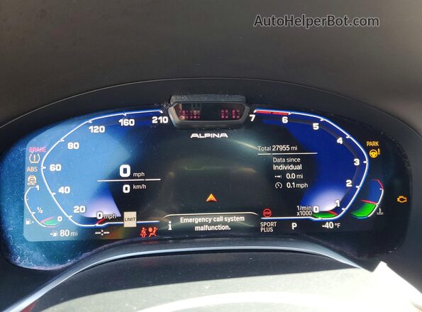 WBA7U2C15LCD75033 2020 BMW ALPINA White Instrument cluster view