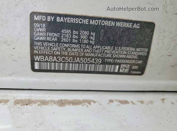 WBA8A3C50JA505439 2018 BMW OTHER White 