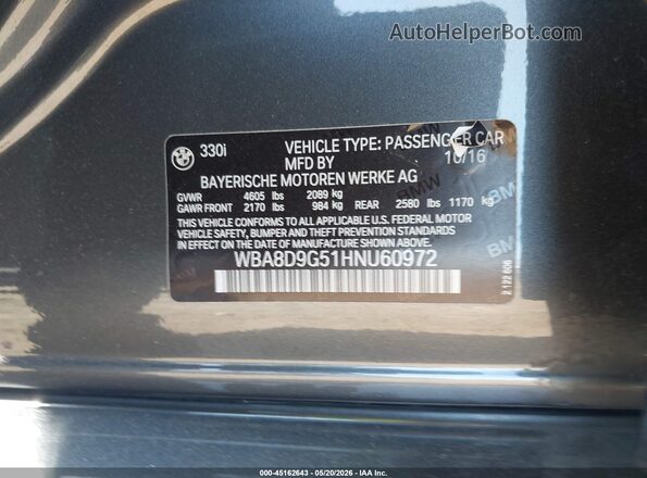 WBA8D9G51HNU60972 2017 BMW 7 SERIES Gray 