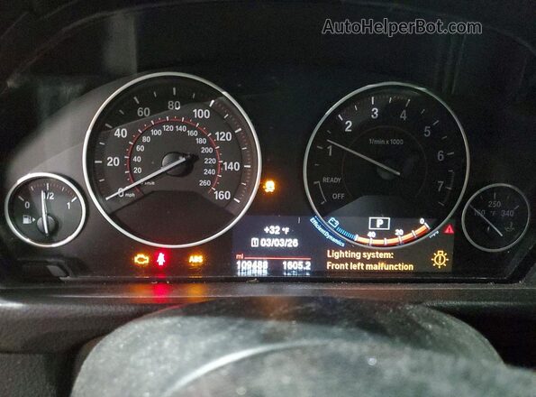 WBA8E3G53GNU01334 2016 BMW 3 SERIES White Widok zestawu wskaźników