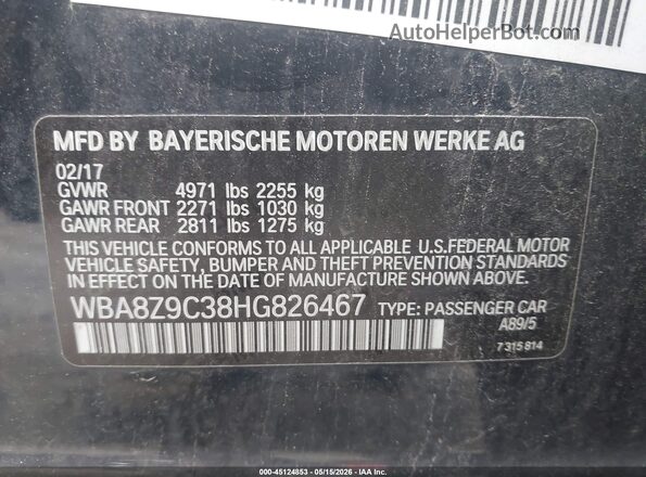 WBA8Z9C38HG826467 2017 BMW 7 SERIES Blue 
