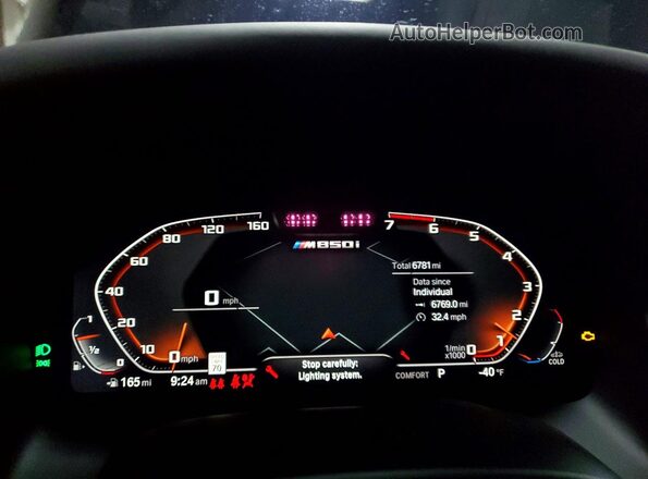 WBABC4C07SCT75188 2025 BMW M8 Blue Widok zestawu wskaźników