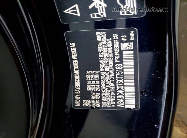 WBABC4C07SCT75188 2025 BMW M8 Blue Widok naklejki z numerem VIN