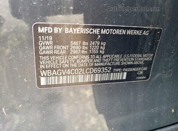 WBAGV4C02LCD69352 2020 BMW 8 SERIES Gray Engine compartment view
