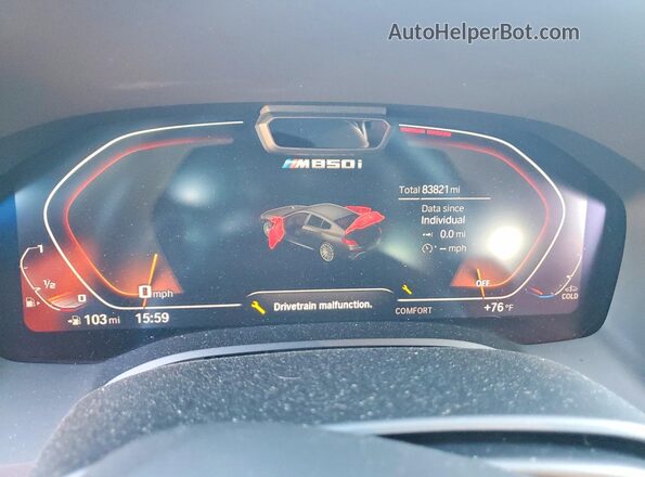WBAGV8C01PCK80611 2023 BMW M8 Gray Instrument cluster view