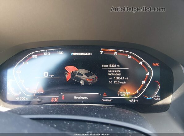 WBAGV8C03LCD76964 2020 BMW M8 Blue უკანა სავარძლების ხედი