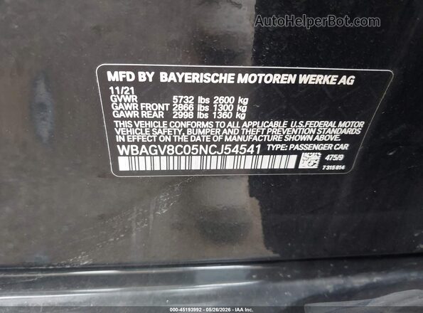 WBAGV8C05NCJ54541 2022 BMW M8 Черный Вид подкапотного пространства