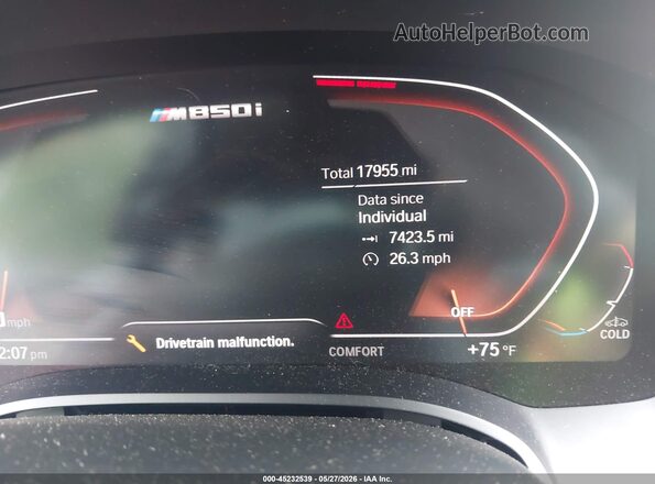 WBAGV8C06NCH89562 2022 BMW M8 Blue Հետևի նստատեղերի տեսք