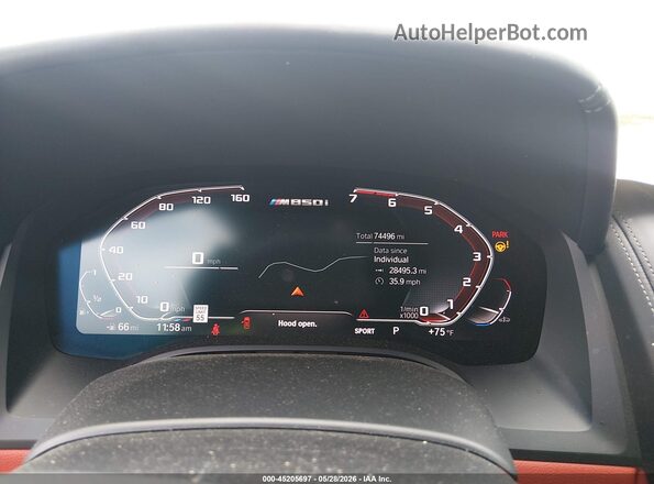 WBAGV8C07NCH75265 2022 BMW M8 Black Вид задніх сидінь