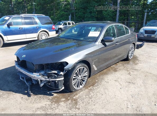 WBAJB1C58JB083983 2018 BMW 5 SERIES Gray Առջևի ձախ երեք քառորդ տեսարան